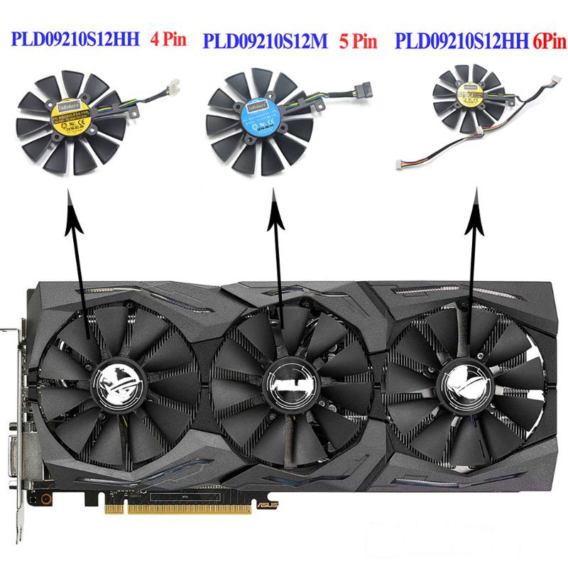 Quạt Tản Nhiệt 87mm Pld09210S12M Pld09210S12Hh Dành Cho Asus Stx Gtx 1060 Oc 1070 1080 Gtx 1080ti Rx 480