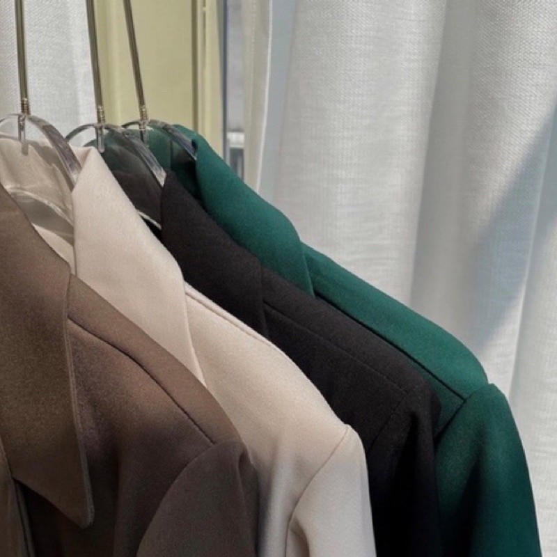 Blazer tay ngắn một lớp nữ chất không nhăn lên form đẹp | BigBuy360 - bigbuy360.vn