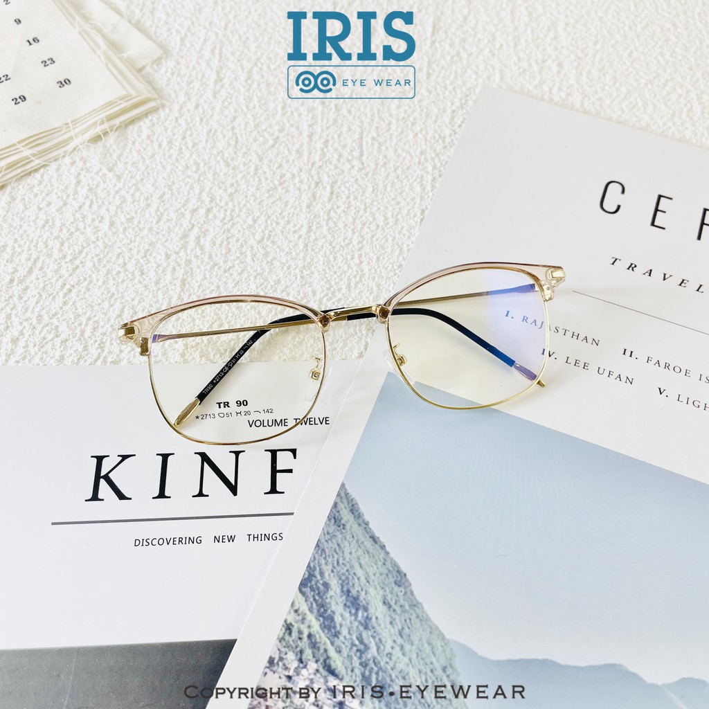 Gọng kính Lami vuông dáng bầu kết hợp nhựa Iris Eyewear 2021