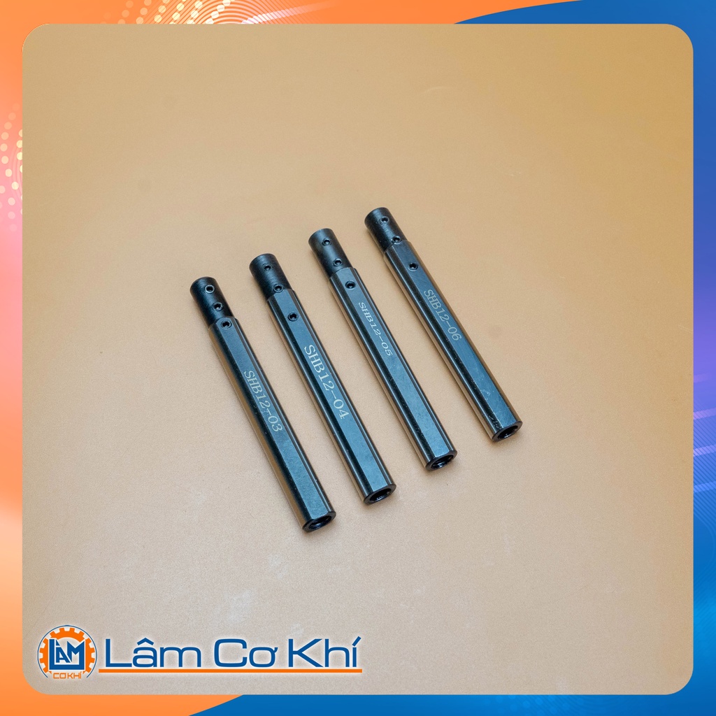 Cán nối dao tiện móc lỗ nhỏ đường kính ngoài Phi 12 (SHB12-3/4/5/6)