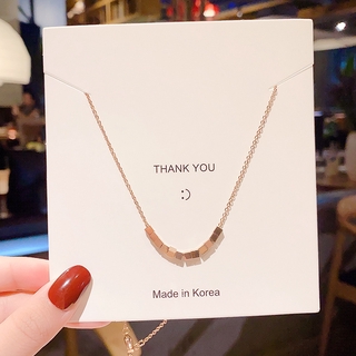 Three-dimensional square clavicle necklace, titanium alloy necklace and clavicle chain accessories