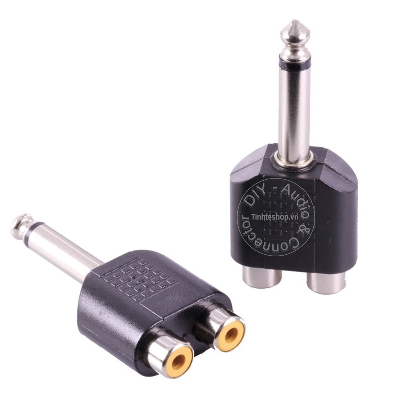 Đầu chuyển 6 ly ra AV 1 chiếc - Mono 6.5mm to 2 RCA female adapter