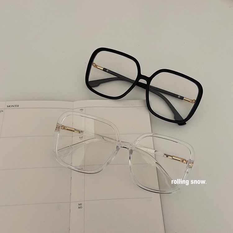 Mắt Kính Gọng Lớn Tròng Phẳng Trong Suốt Phong Cách Cổ Điển Cho Nữ