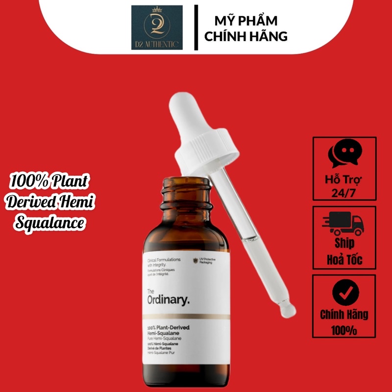 (Auth-kèm Bill)Tinh dầu 100% Plant-Derived Hemi-Squalane (30ml) – The Ordinary. - Dùng được cho tóc và da