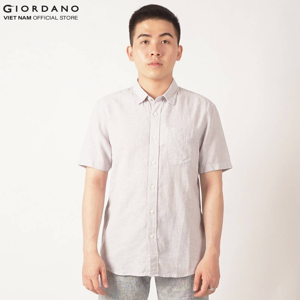 Áo Sơ Mi Linen Oxford Ngắn Tay Giordano 01049202