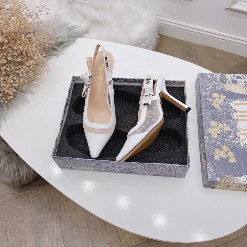 Sandal jadior lưới bi quai nơ gót nhọn fullbox