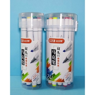 Rui bút dạ màu, bút marker 2 đầu 12 & 24 màu