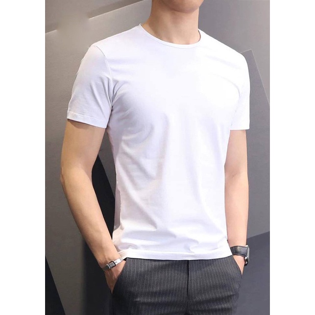 Áo Thun Nam Cổ Tròn Cao Cấp Tay Ngắn Chất Cotton Vải Mền Mịn