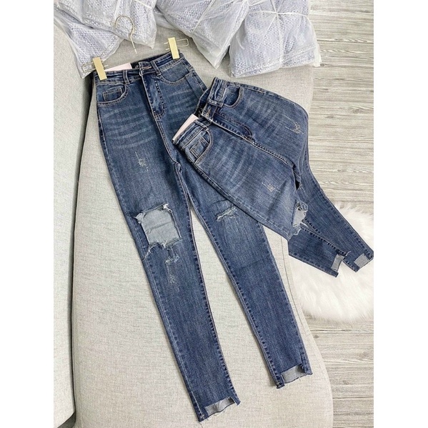 Quần jeans dài rách kiểu đẹp y hình