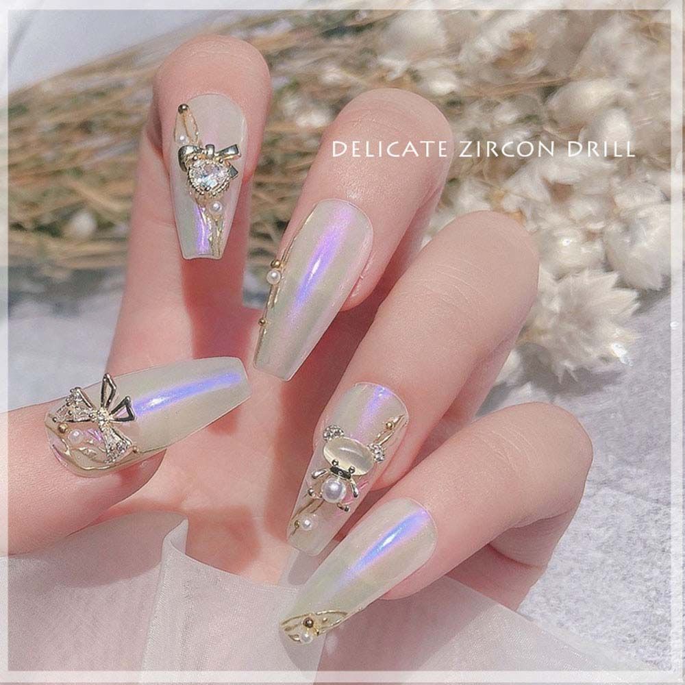 Phụ Kiện Trang Trí Móng Tay Nghệ Thuật Hình Gấu Nhỏ Đính Đá 3D Sang Trọng
