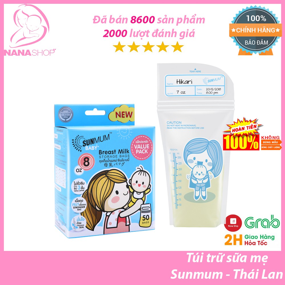 Túi trữ sữa mẹ Sunmum Thái Lan loại 250ml