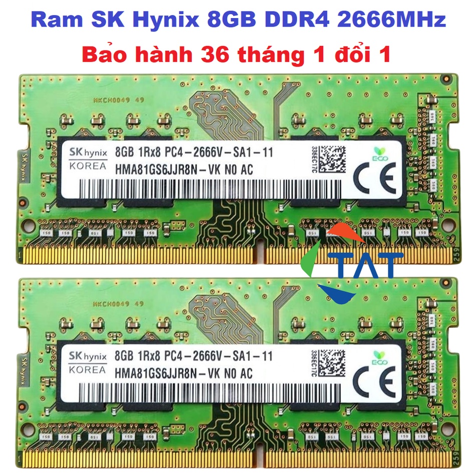 Ram Laptop Hynix 8GB DDR4 2666MHz Mới Chính Hãng - Bảo Hành 36 tháng