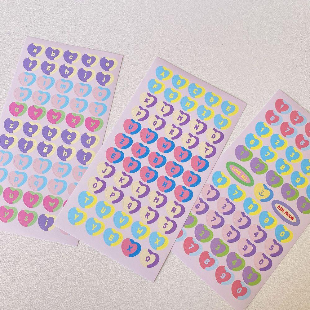 Sticker Dán Trang Trí Sổ Tay DIY Hình Trái Tim Phong Cách Hàn Quốc
