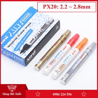 Bút sơn Uni paint marker PX - 20 giày màu trắng đen viết trên mọi chất liệu không phai màu bong tróc