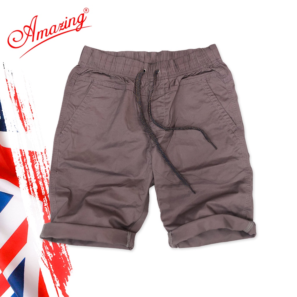 Quần short nam lửng, kaki Amazing cao cấp, màu sắc trẻ trung, bigsize, dây rút, lưng thun