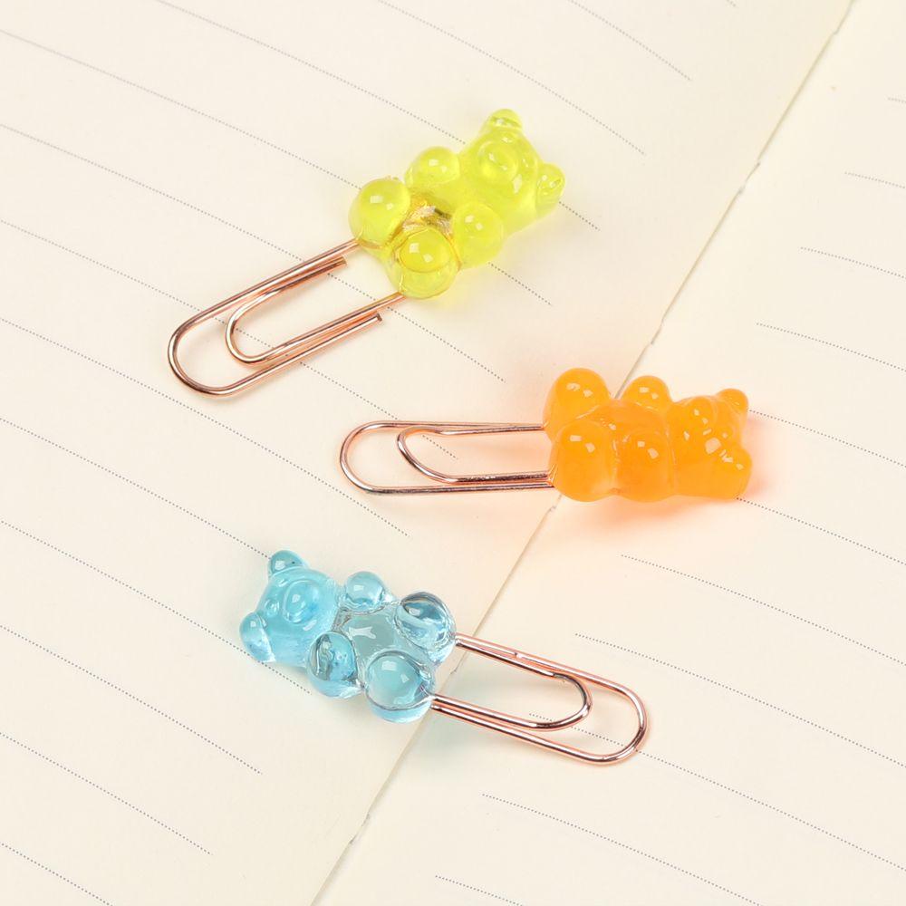 PISTA Set 2 Kẹp Giấy Đánh Dấu Trang Sách Hình Gấu Màu Cầu Vồng