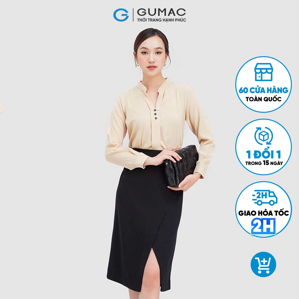 Chân váy xẻ phối kéo VC05049 thời trang GUMAC