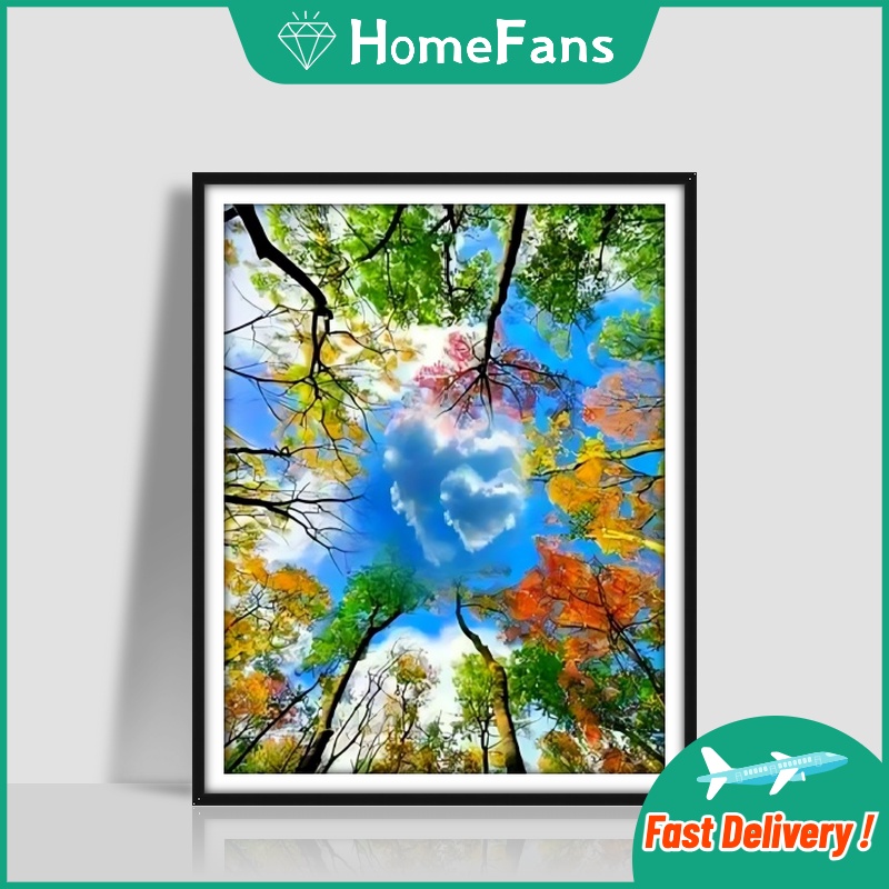 Bộ Tranh Đính Đá 5D Tự Làm Hình Khu Rừng Tình Yêu 40x50cm Trang Trí Nhà Cửa