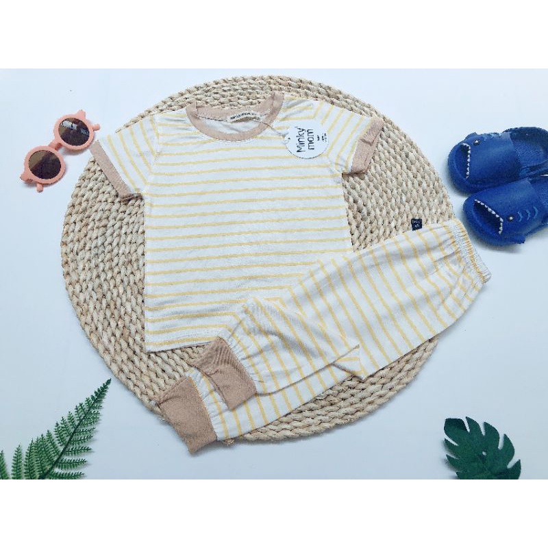 [HCM] Bộ Quần áo thu đông trẻ em tay ngắn quần dài, đồ bộ sọc siêu hot, Cotton thun lạnh Minky Mom, vải Sài Gòn loại 1