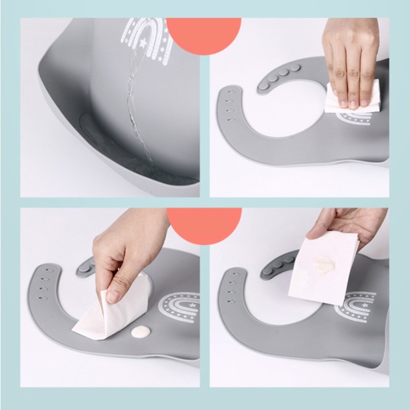 Bộ 2 Yếm Ăn Silicone Chống Nước Cho Bé