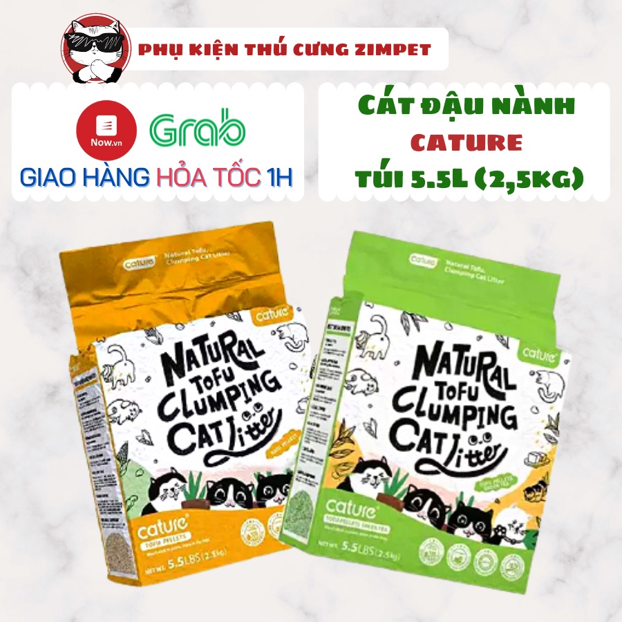Cát vệ sinh đậu nành Cature cho mèo - túi 5L