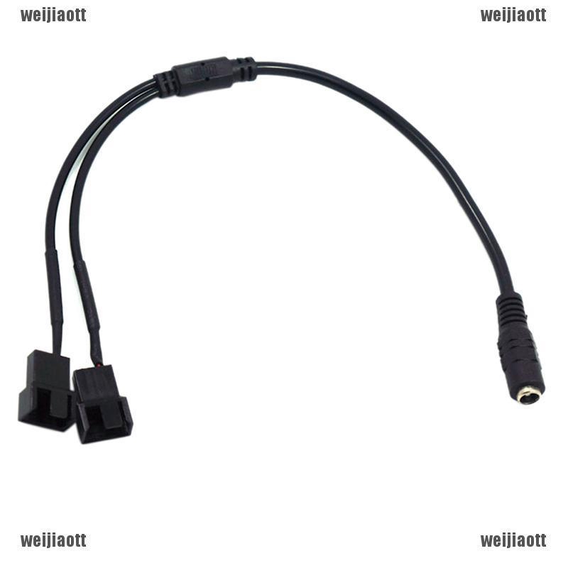 DC 5521 to 4Pin PWM 4 Pin 2 Way Computer PC Router Fan Power Adapter Cable