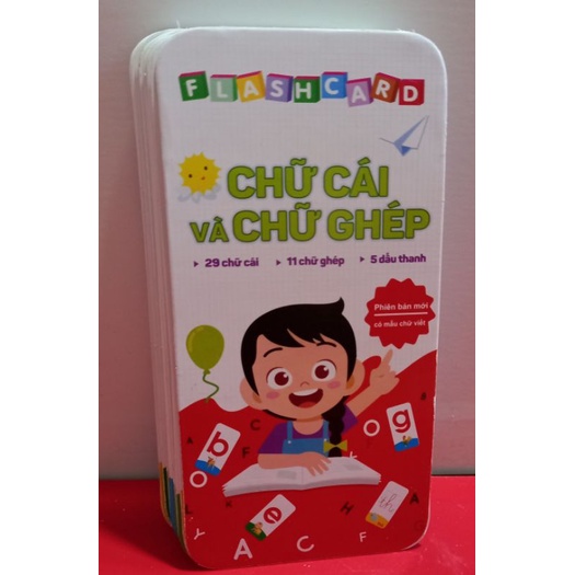 Thẻ học chữ cái và chữ ghép phiên bản mới ( có mẫu chữ viết). Flash card học Tiếng Việt cho bé