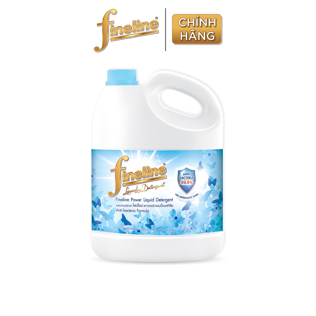 [Deal hời] Combo 4 Nước Giặt Fineline Anti Bacteria (Xanh) Can 3000 ml.