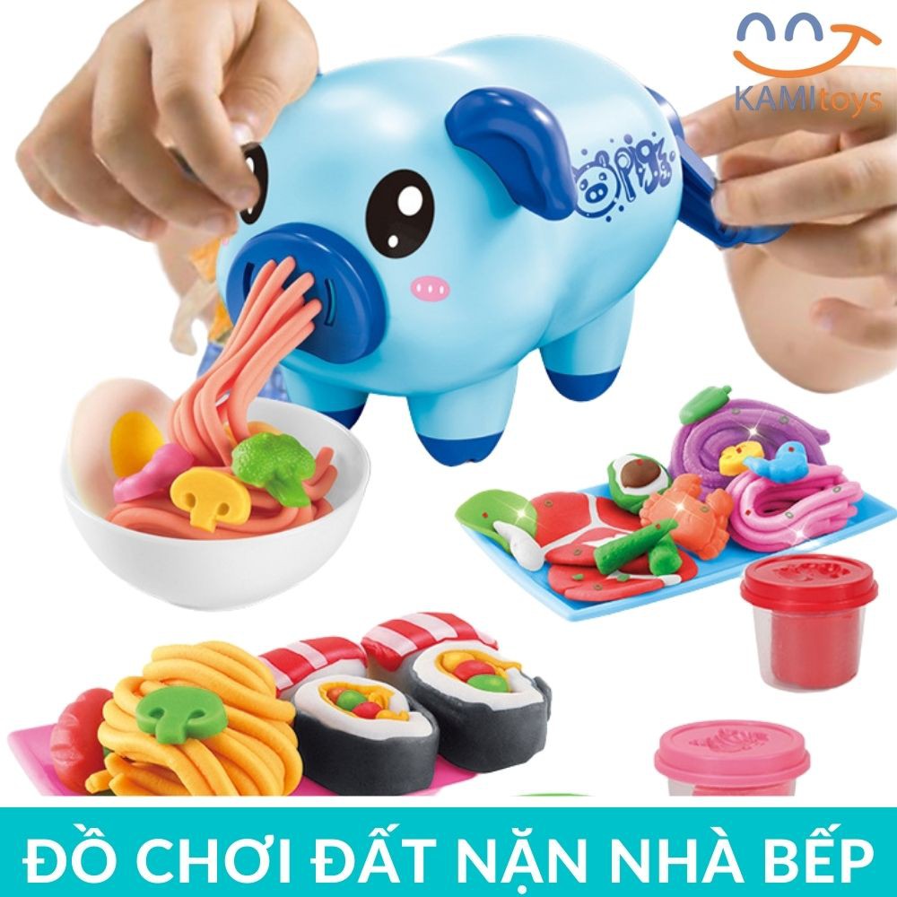 (Bộ 4 hộp) Đất nặn an toàn cho bé từ bột mỳ hàng chuẩn trong hộp nhựa 75gr mã 50127