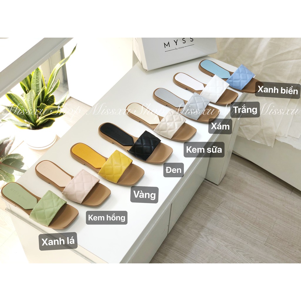 Dép nữ quai ngang chần ô 1cm thời trang MYSS - DE70