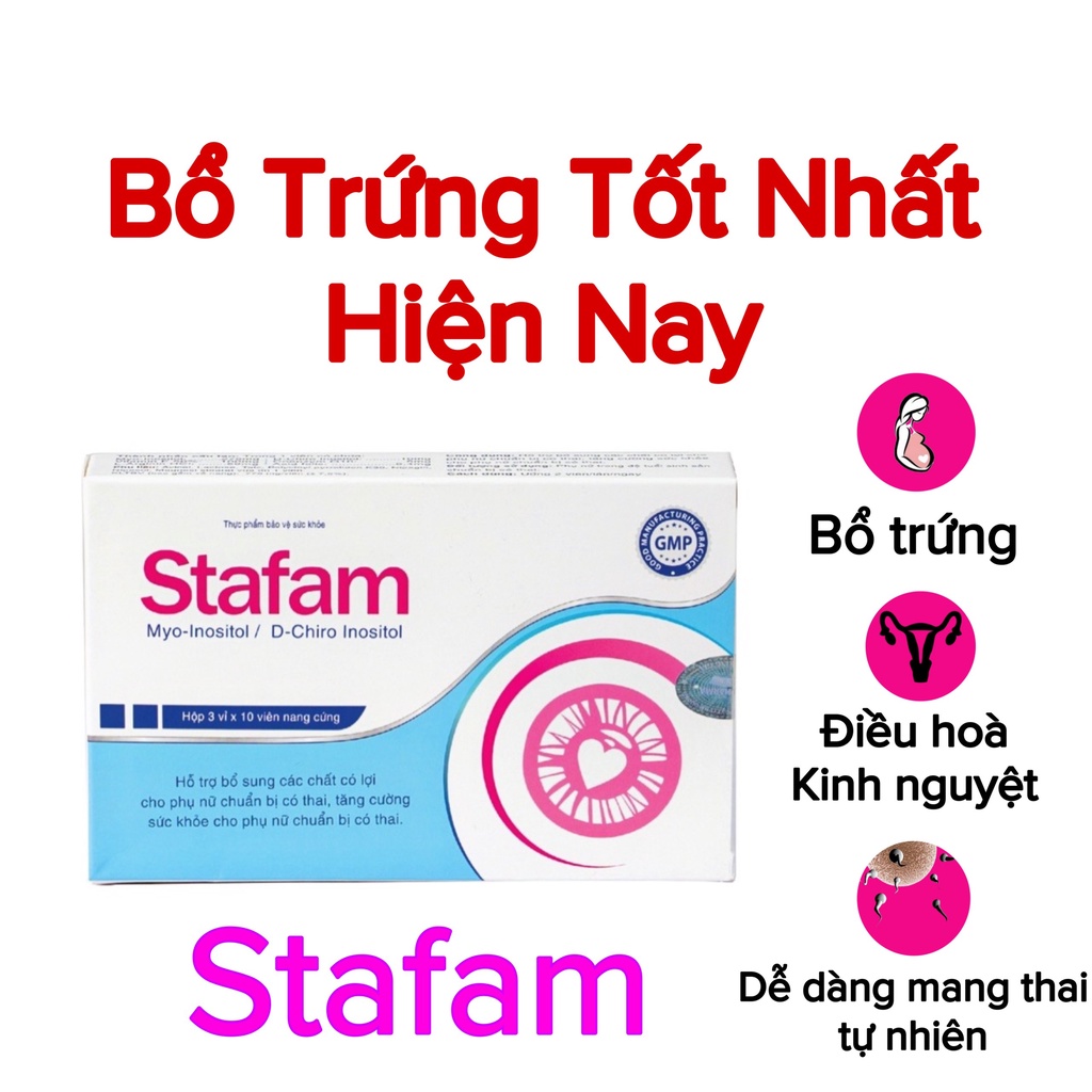 BỔ TRỨNG TĂNG THỤ THAI STAFAM, Kích trứng, Điều hoà kinh nguyệt, Đa nang buồng trứng - gametix f, bổ trứng blackmores