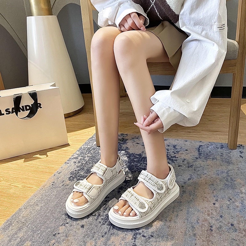 DÉP HAI QUAI DẠ TWEED KÈM ẢNH THẬT
