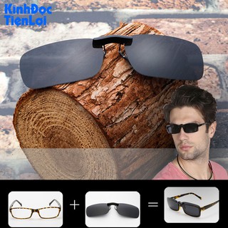 Tròng kính mát kẹp phân cực cho người cận viễn Kính râm kẹp cận viễn Chữ nhật