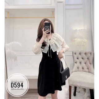Bigsize Đầm phối tay voan D594
