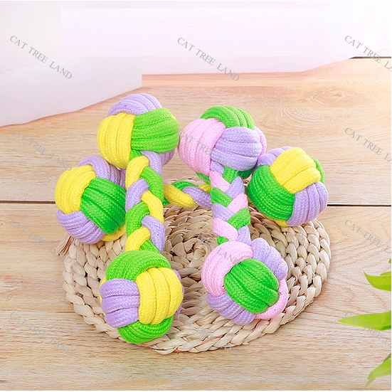 ĐỒ CHƠI CHÓ MÈO, THỪNG COTTON HÌNH QUẢ TẠ, GẶM NHẮM, MÀI RĂNG, GIẢM NGỨA RĂNG