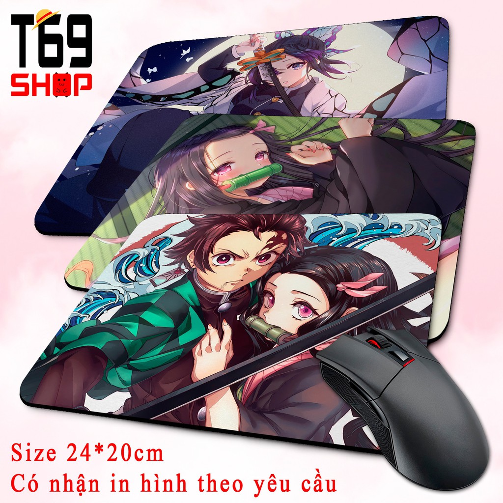 [Có nhiều mẫu] Lót chuột anime Kimetsu no Yaiba - Size 24x20cm