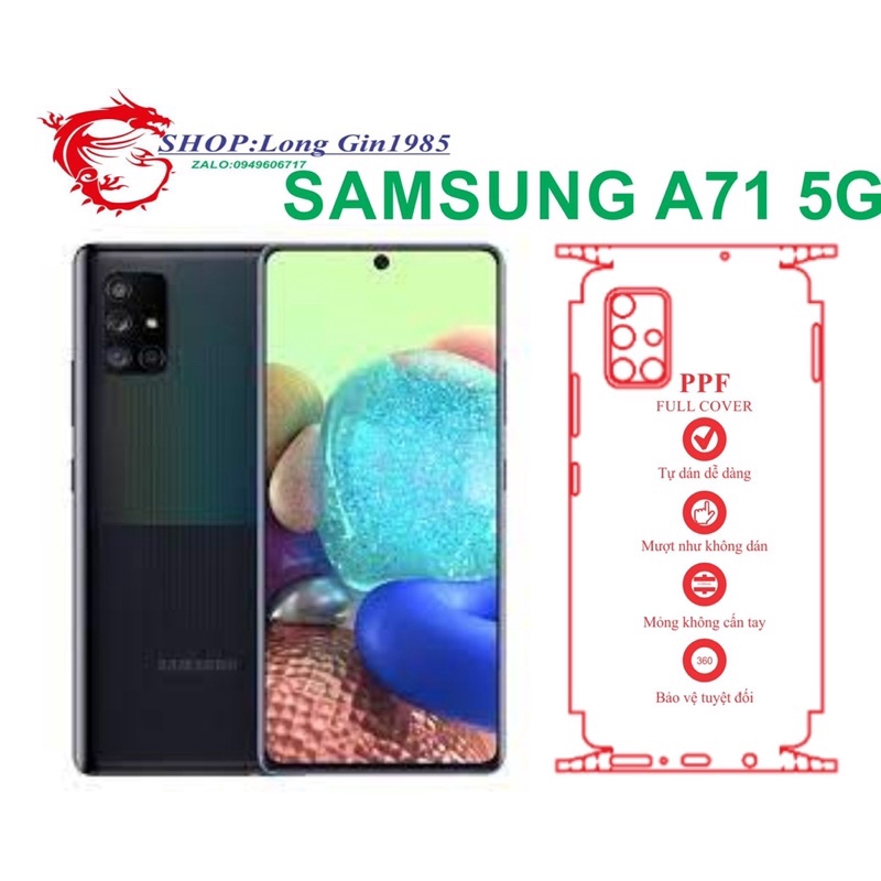 Samsung A71(5G) miếng dán trong Ppf mặt sau và mặt trước chống va đập tốt chống trầy xước