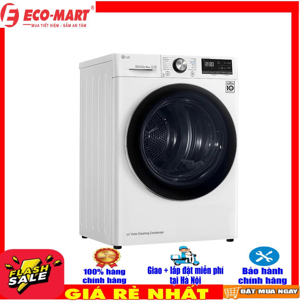 DVHP09W - Máy sấy bơm nhiệt LG Inverter 9 Kg DVHP09W - Heatpump