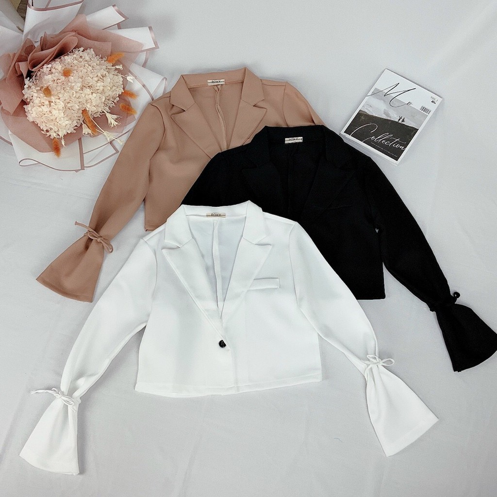 [Mã FAXANH1505 giảm 10K đơn 50K] Áo khoác lửng tay cột nơ - Áo khoác style Hàn | BigBuy360 - bigbuy360.vn