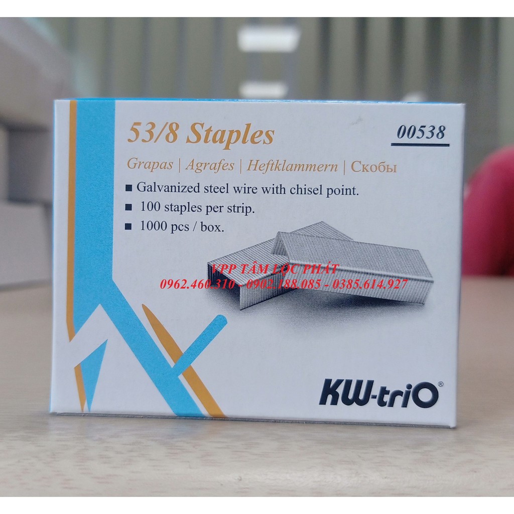 [CHÍNH HÃNG] Ghim bấm gỗ KW Trio 53/8 - Đạn ghim chuyên dụng dùng cho Súng bắn ghim TRIO 8513