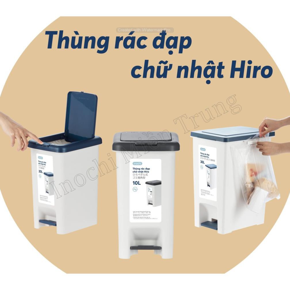 Thùng rác đạp chữ nhật mẫu đẹp Inochi size 20L (tiêu chuẩn Nhật Bản) (VUI LÒNG IB SHOP ĐỂ CHỌN MÀU HIỆN CÓ)