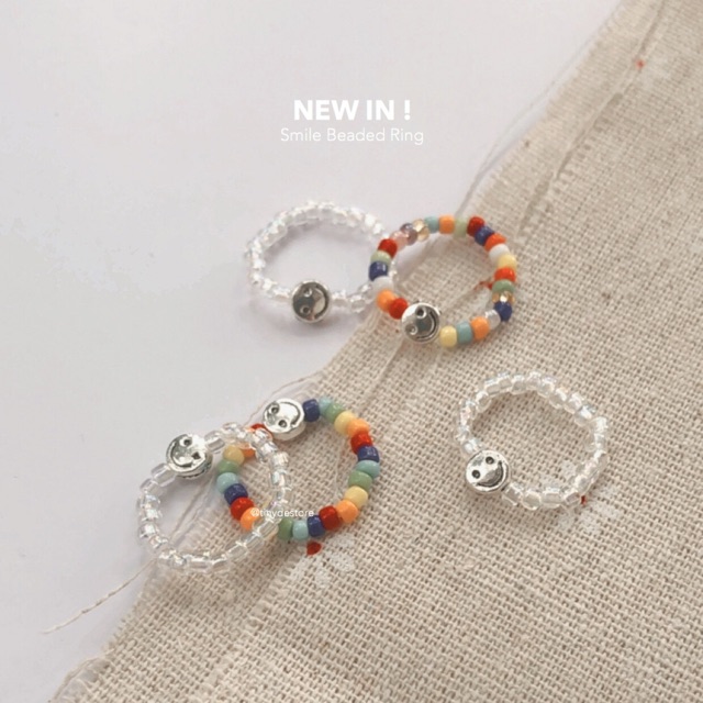 Nhẫn hạt mặt cười - Smile Beaded Ring