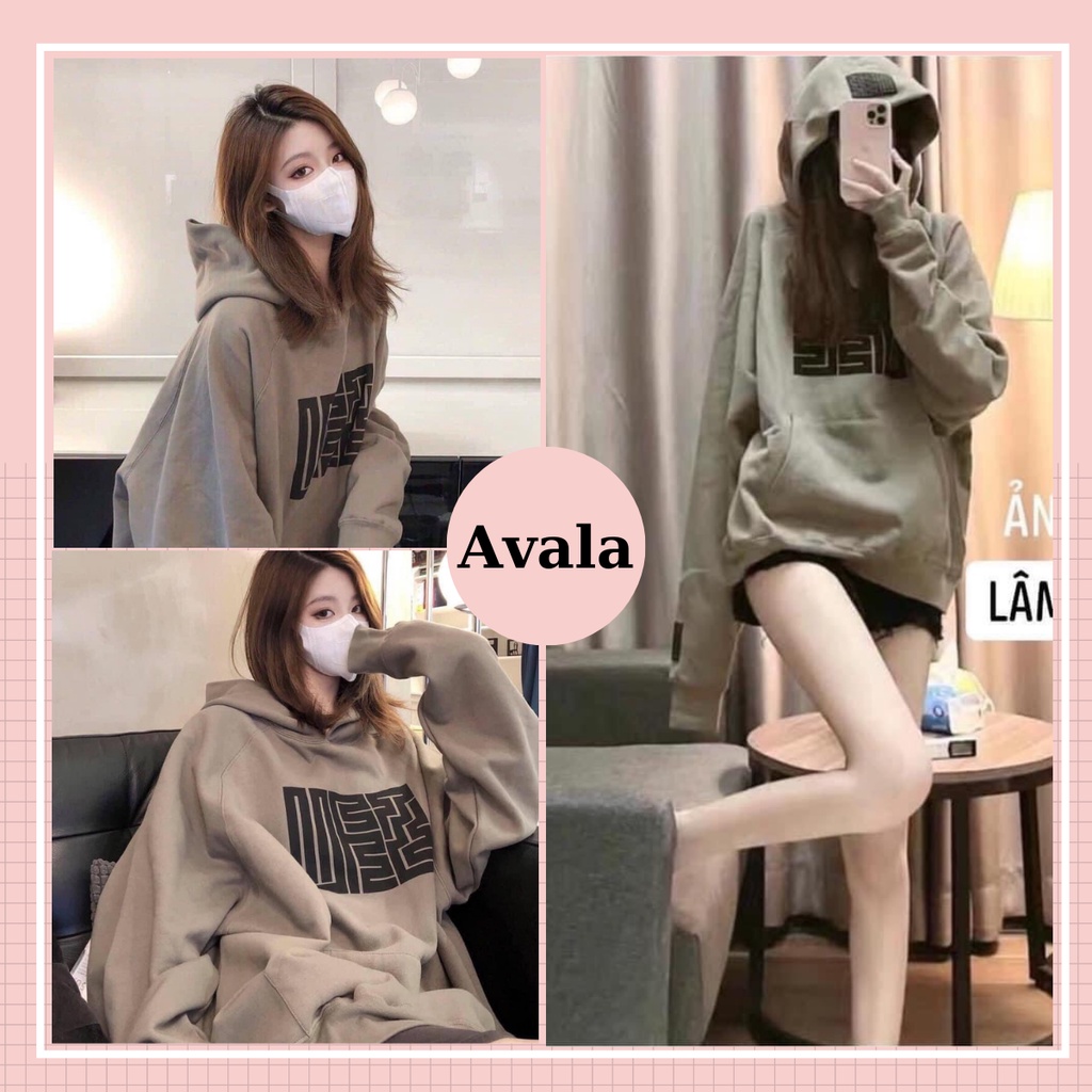 Áo Hoodie Nỉ Unisex Nam Nữ Avala form rộng oversize nam nữ phong cách năng động Ulzzang Hàn Quốc - QA06