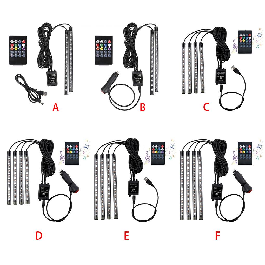 Dải Đèn LED Trang Trí Nội Thất Xe Hơi Có Điều Khiển Từ Xa
