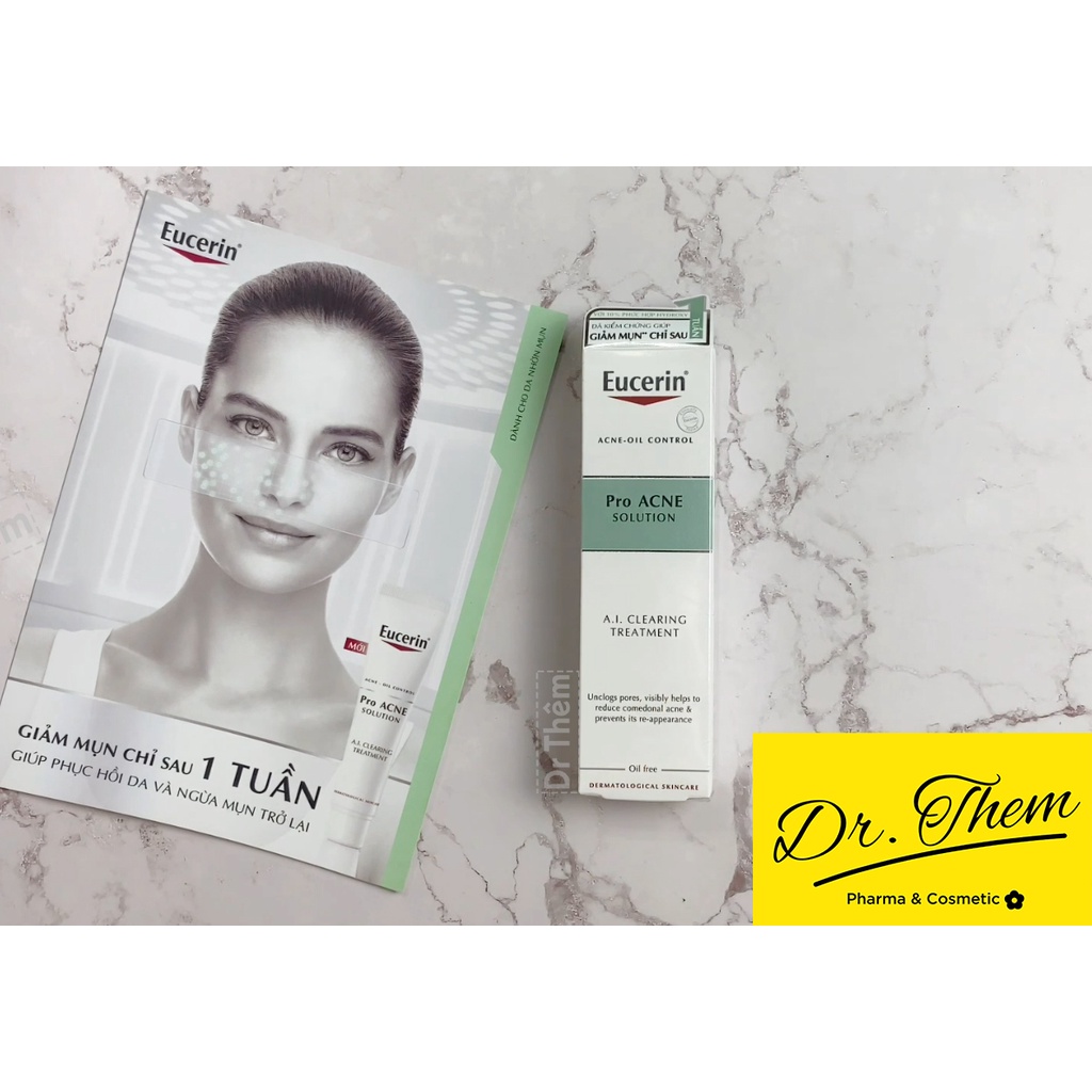 Kem Giảm Mụn và Nhờn Eucerin Pro Acne A.I Clearing Treatment 40ml - Mờ Vết Thâm, Tái Tạo Da, Tinh Chất