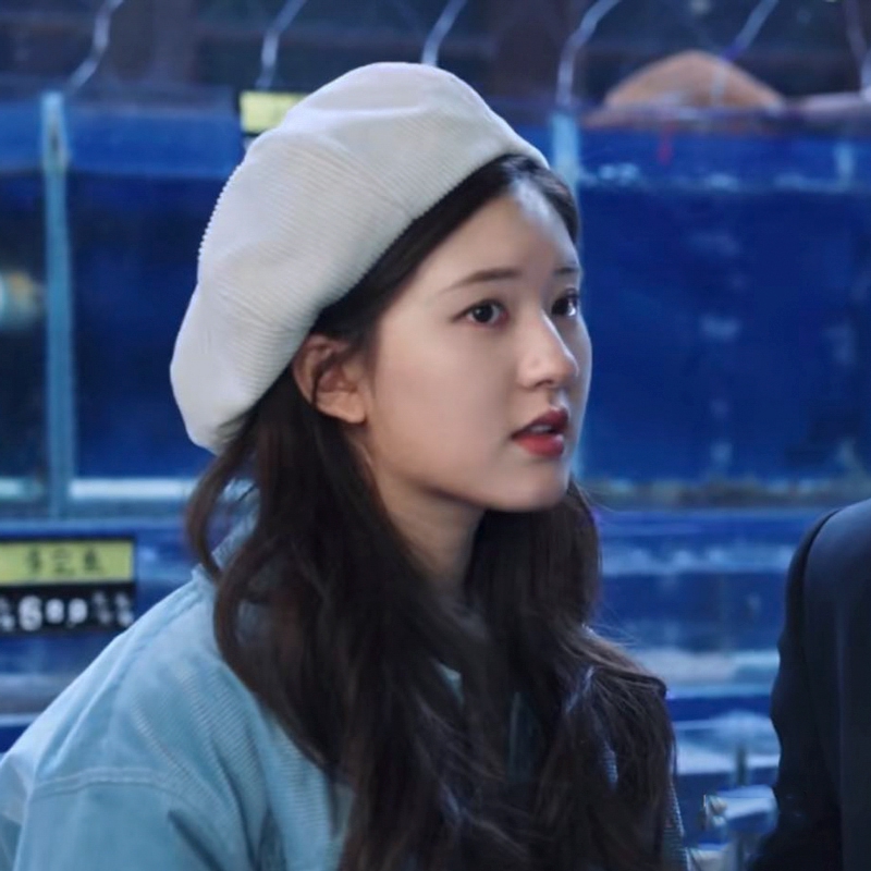 I Like You Gu Shengmale Zhao Lusi Mũ Beret Nhung Kẻ Màu Trơn Phiên Bản Hàn Quốc Dễ Phối Đồ Thu Đông Cho Nữ