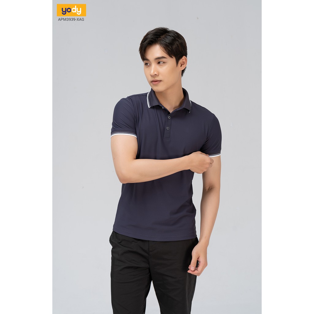 Áo Thun Nam Có Cổ Áo Phông Polo Nam airy cool bo kẻ YODY APM3959 | BigBuy360 - bigbuy360.vn