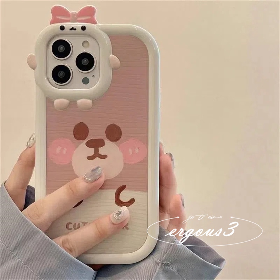 Ốp lưng gấu nâu dễ thương cho điện thoại vivo Y12s Y12A Y20 Y20S Y20i Y21 Y21s Y33s Y02s Y16 Y19 Y15A Y15S Y1s Y91C Y91i Y35 T1X Y17 Y15 Y12 Y22 Y22S Y02 V23e V25 V23 V20Pro Y33T Y50 Y30i S1 Y20G Y30G