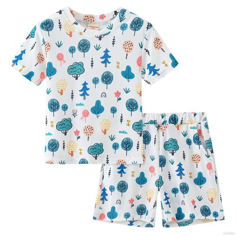 Bộ Đồ Ngủ Pijama Ngắn Tay Đáng Yêu Cho Bé