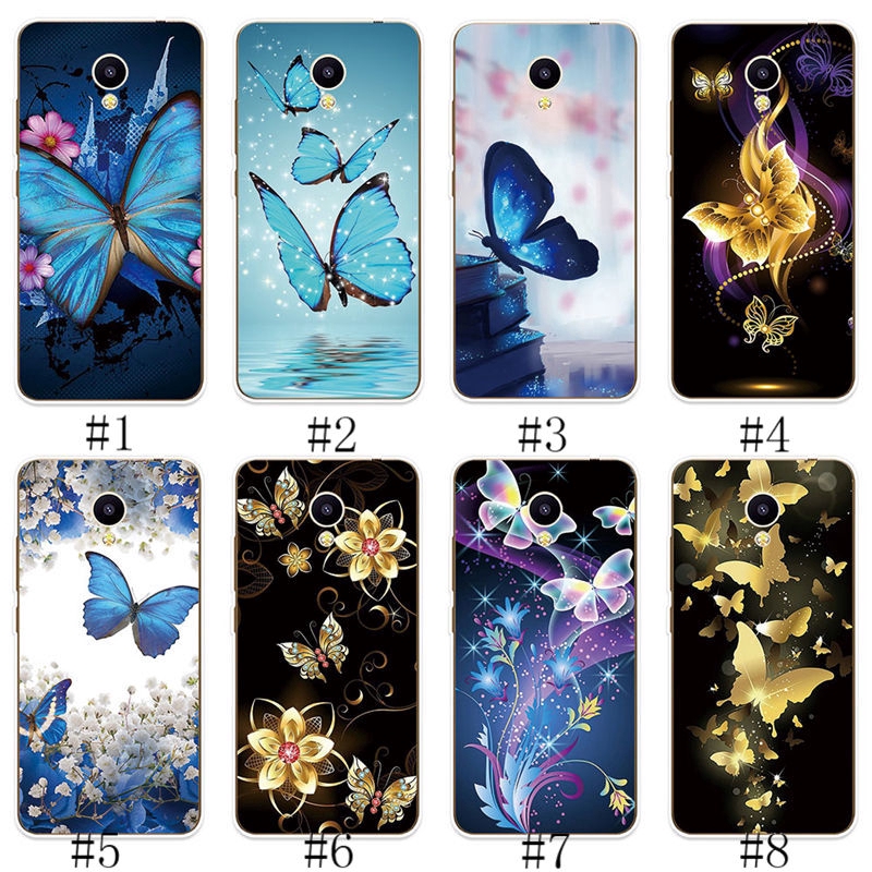 Ốp lưng TPU mềm cho Meizu M5C M5S M6S M6T U10 U20 Case Silicone Cover Bướm nhiều màu sắc hoa văn